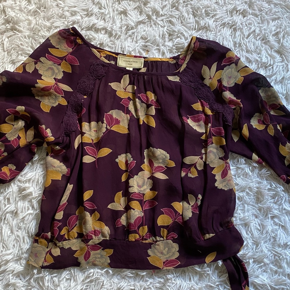 2/$20 ANTHRO Moulinette Soeurs Silk Top size 4